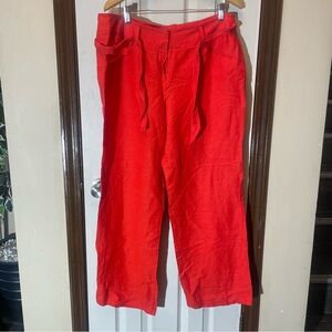 Women's Wide Leg Red Pants